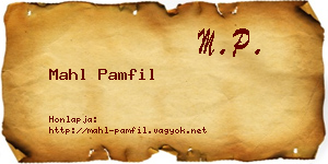 Mahl Pamfil névjegykártya